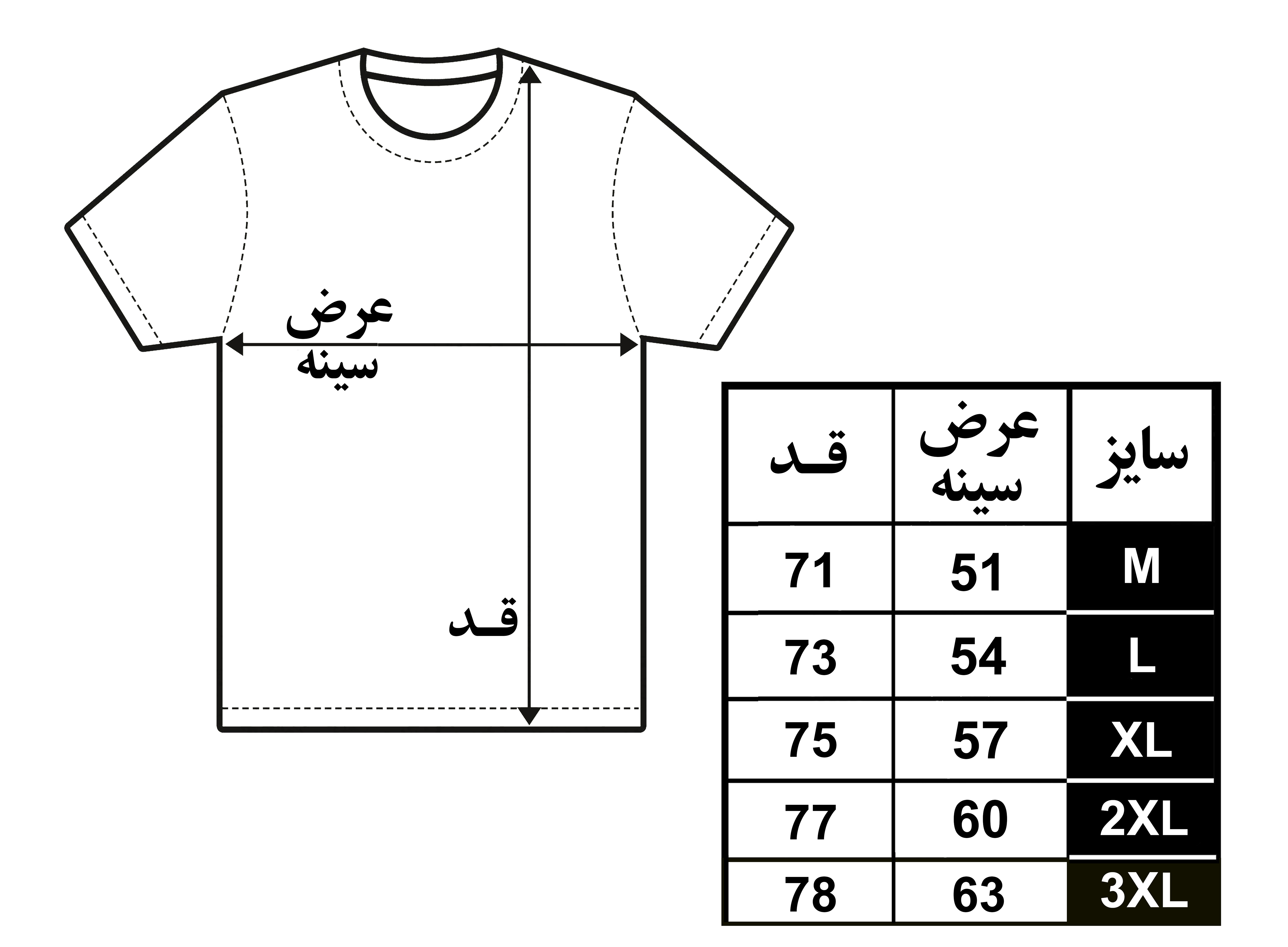 راهنمای سایز 